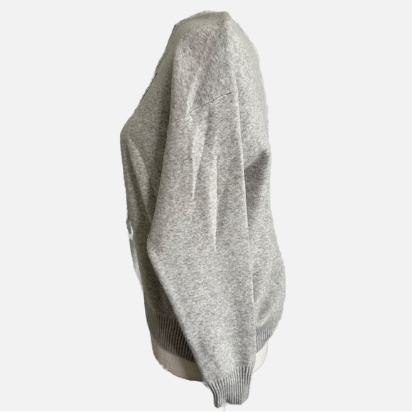 FOREVER 21 Gray Long-sleeve Pullover Sweatshirt With Sequins Dog Size Medium - Picture 4 of 9